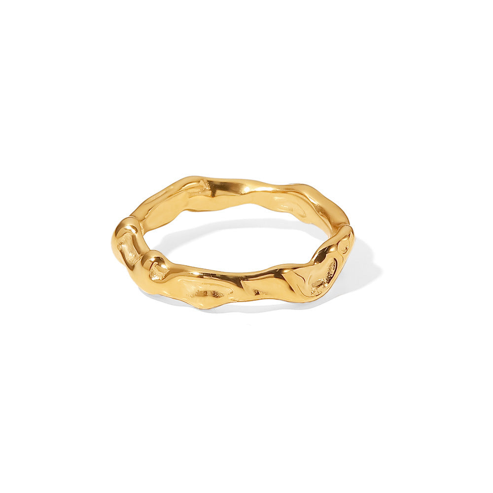 Venta al por mayor Anillos De Acero Inoxidable Chapado En Oro